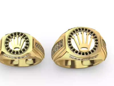 Conjunto de anillos para hombre y mujer -v- 3D print model