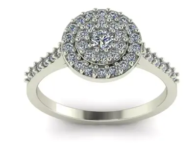 Circle Micro Diamond Ring 3D print model