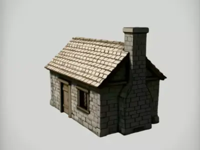 Whimsical Fairy Tale Stone House Low-poly 3D model
