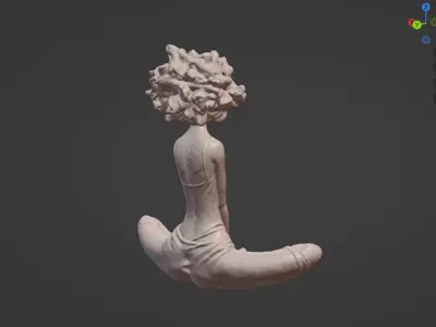 Valerie Hadida Sculpture - Curly girl 3D print model