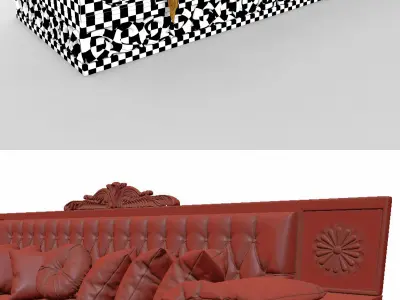 Ottoman Sofa Low-poly 3D model