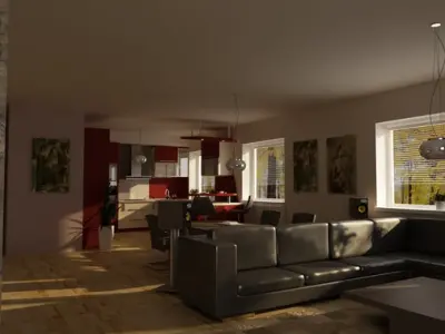 Living Room Scene Photorealistic 03 3D model