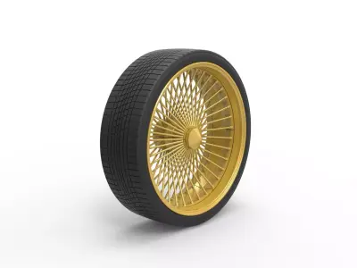 30 inch Wire wheel of Donk car Scale 1 to 25 3D print model