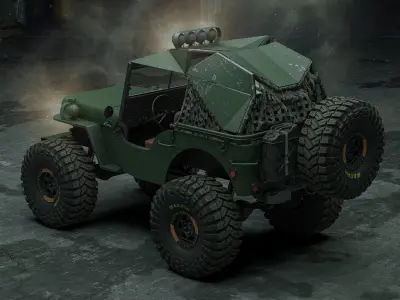 Willys Monster Low-poly 3D model
