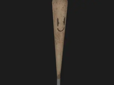 Post Apocalyptic Survival Baseball Bat Low-poly 3D model