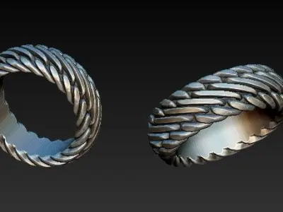 luxury CHAIN RING 3D print model