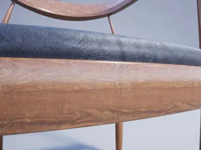 Table wooden chair Free 3D model