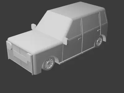 an old car  Low-poly 3D model