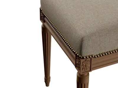 Provincial Vintage Upholstered Ottoman 3D model