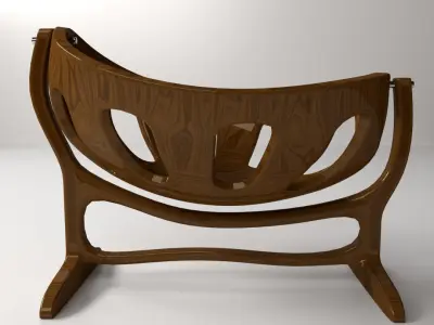 WoodenCrib wooden chair 3D model