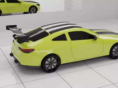 High-Performance Racing Coupe - Mid-Poly Game Ready Sport Sedan Low-poly 3D model