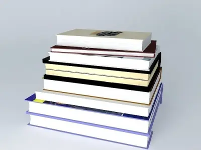 book collection stack of books Free 3D model