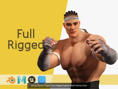 Stylized Coach and Fighter Duo 3D Rigged Muscular 3D Model Pack