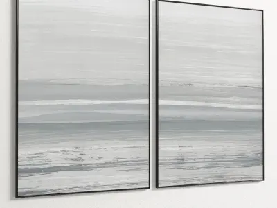 Plaster Two Photo Frame 147 Low-poly 3D model