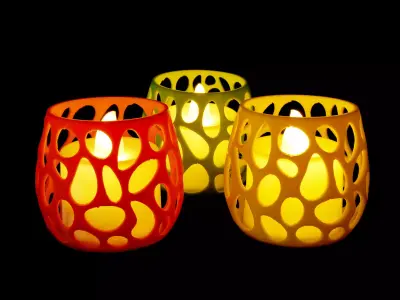 Tea Light Holder  Voronoi 3D print model