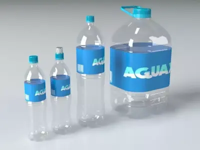 Plastic PET bottle colection 3D model