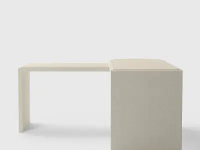 Twist Grasscloth Rotating Desk Low-poly 3D model