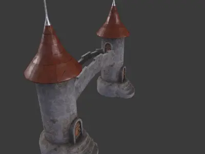 Medieval Tower-4 Low-poly 3D model