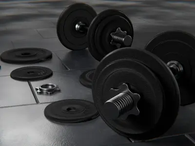 Gym Weights Set - Dumbbells Set Low-poly 3D model