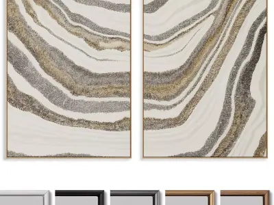 Abstract Painting Frame set 3D model 37