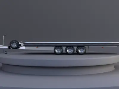 Three-axle Car Trailer 3D model