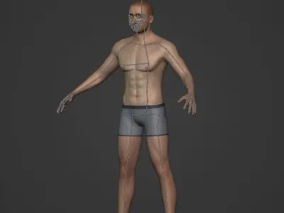 FK-IK Rigged Man Low-poly 3D model