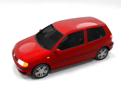 VW POLO 3DOOR LOWPOLY Low-poly 3D model
