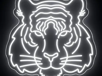 Tiger Neon Sign 3D model
