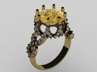 Ring with cushion 3D print model