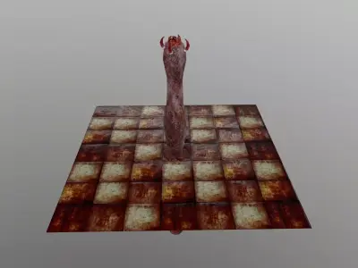 Horn Worm Animated Low-poly 3D model