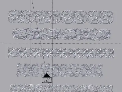 Classic decor ornament v-3D model02 3D model