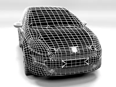 FIAT PUNTO EVO 3DOOR LOWPOLY Low-poly 3D model