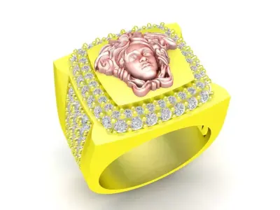 Luxury Medusa Head Diamond Ring for Men 94a 3D print model
