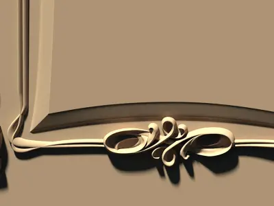 Doors with curls flowers and leaves for CNC machine 3D print model