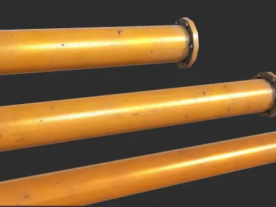 Rusty Pipes PBR Low-poly 3D model