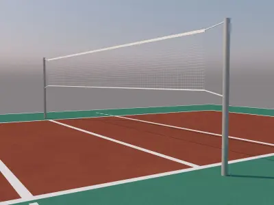 Volleyball Court Low-poly 3D model