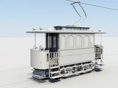 Tram 3dmodel car Low-poly 3D model