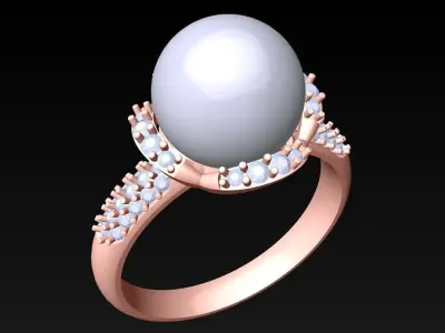 Pearl Ring - Womens Rings  -  N415938 3D print model