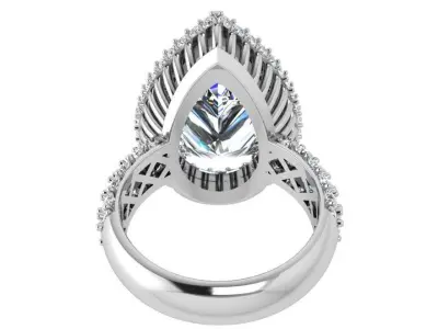 Pear Halo Ring 3535 3D print model