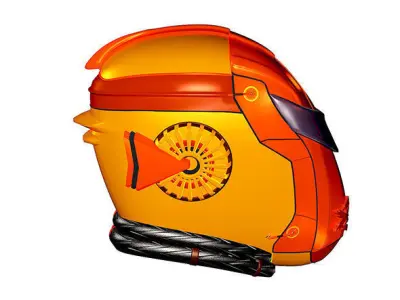 Futuristic Helmet 3D model 3D model