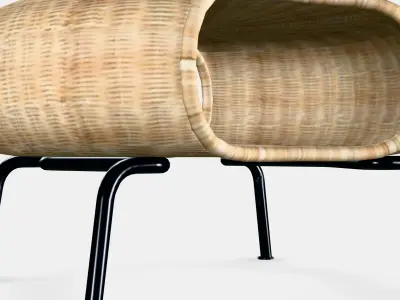 GAMLEHULT Footstool with storage Low-poly 3D model