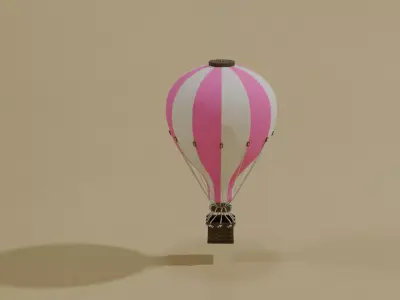 Hot Air Balloon Decoration Low-poly 3D model