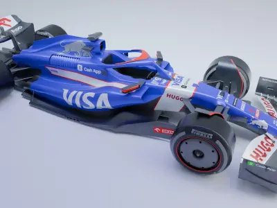Visa CashApp RB F1 2024 car Low-poly 3D model