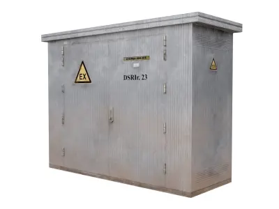 LowPoly electric meter box Low-poly 3D model