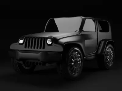Offroad Jeep Low-poly 3D model