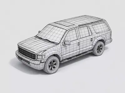Low Poly Military SUV  Army Vehicle Low-poly 3D model