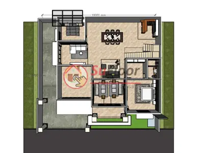 House 9x15m code 443- Sketchup 3D model 3D model 3D model