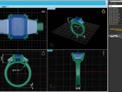 Three Stone Woman Ring V11 3D print model