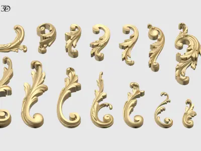 Acanthus Leaves Collection 3D print model