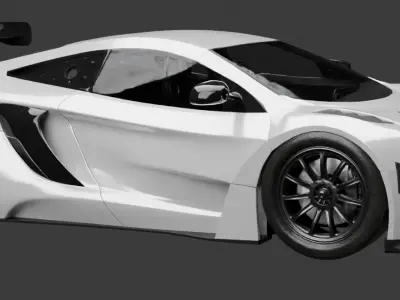 sport race car Low-poly 3D model